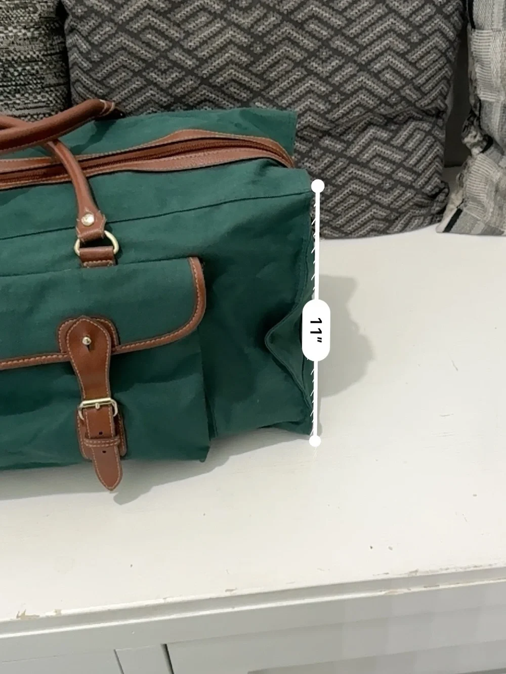 Vintage Polo Ralph Lauren Green Canvas Leather Weekender Duffel Bag